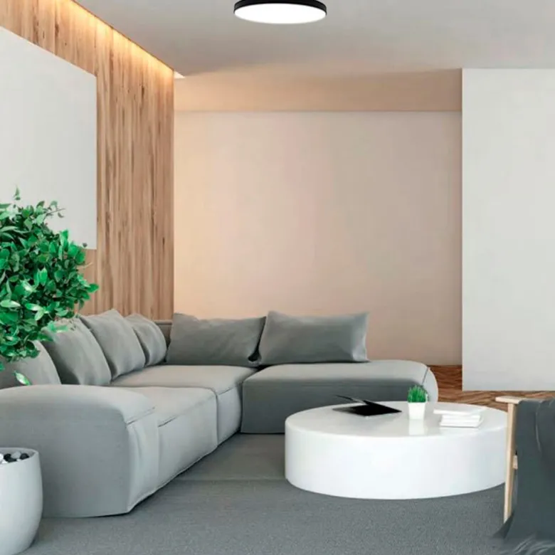 Plafón led, Ø 230mm, 24W, regulable, negro