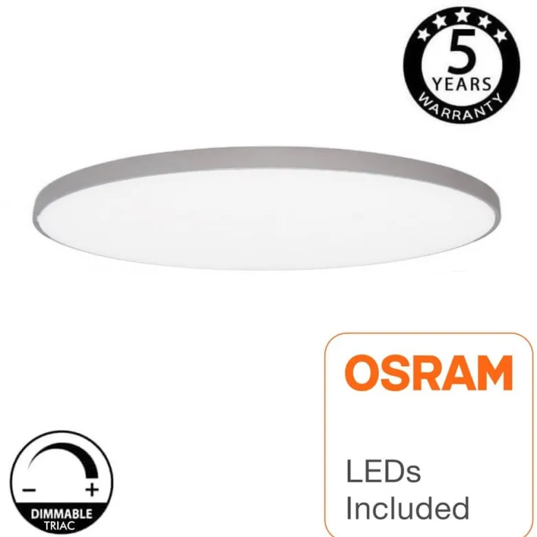 Plafón led, Ø 230mm, 24W, regulable, silver