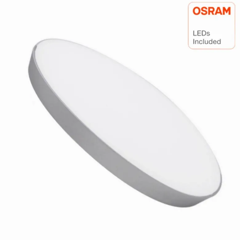 Plafón led, Ø 230mm, 24W, regulable, silver