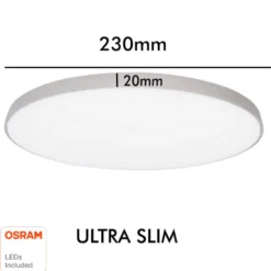 Plafón led, Ø 230mm, 24W, regulable, silver
