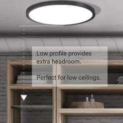 Plafón Led MOON KRAMFOR 22W, Ø300mm, CCT, regulable, negro