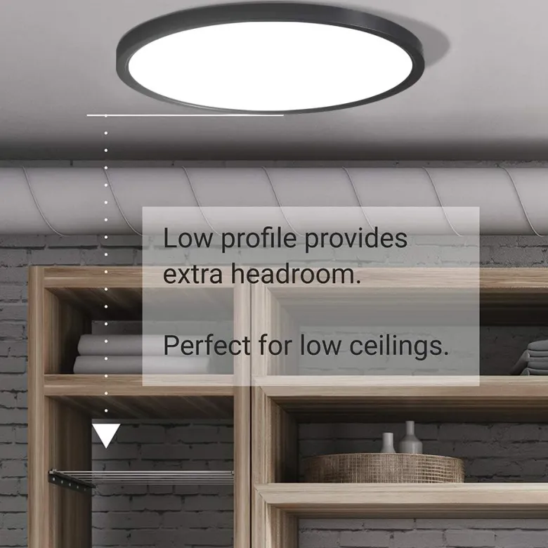 Plafón Led MOON KRAMFOR 22W, Ø300mm, CCT, regulable, negro