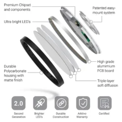 Plafón Led MOON KRAMFOR 22W, Ø300mm, CCT, regulable, negro