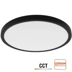 Plafón Led MOON KRAMFOR 42W, Ø400mm, CCT, regulable, negro
