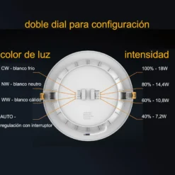 Plafón MARAK 18W, CCT y potencia ajustable