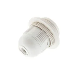 Portalámparas casquillo E27 blanco con arandela
