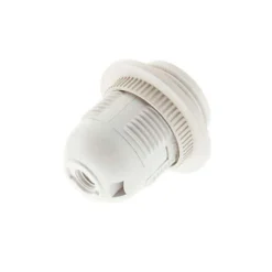 Portalámparas casquillo E27 blanco con arandela