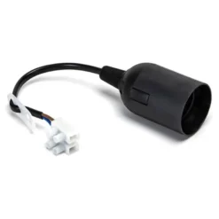 Portalámparas casquillo E27 negro con cable