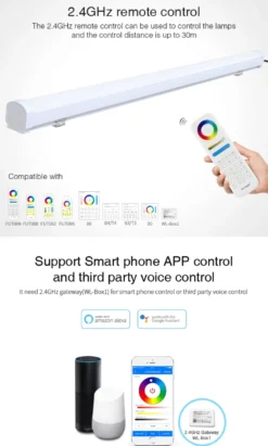 Proyector LED lineal 18W RGB+CCT, 220V, RF, Alexa, SINC. 1m
