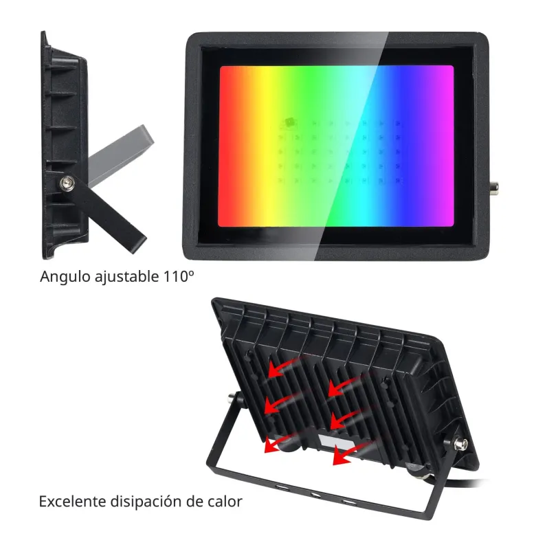 Proyector LED RGB, 50W + mando a distancia