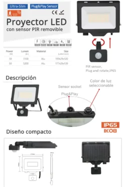 Proyector LED SLIM Chipled Osram, 30W