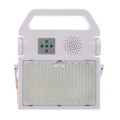 Proyector LED, 100W solar/con batería recargable + emergencia + power bank + bluetooth speaker