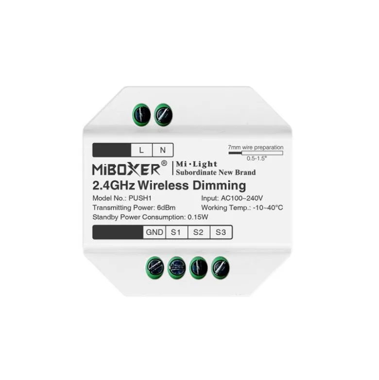 Pulsador inalámbrico RF, 220V, RGB+CCT