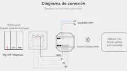 Pulsador inalámbrico RF, 220V, RGB+CCT