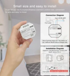 Regulador TRIAC Dimmer 300W, RF-multifunción C1