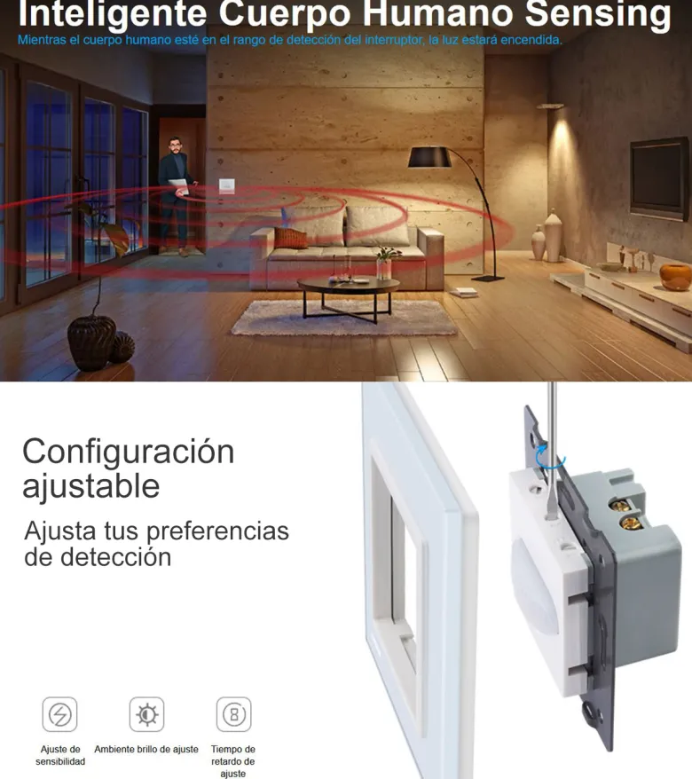 Sensor de movimiento PIR, blanco LIVOLO