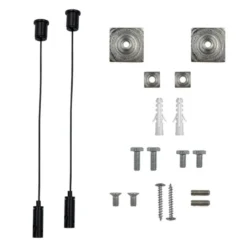 Set de 2 cables de suspensión 2m para perfiles y carriles, negro