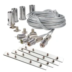 Set de 4 cables de suspensión 1,5m y conectores para perfiles de aluminio