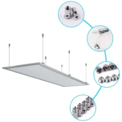 Set de 4 cables de suspensión para instalación de panel led 1m