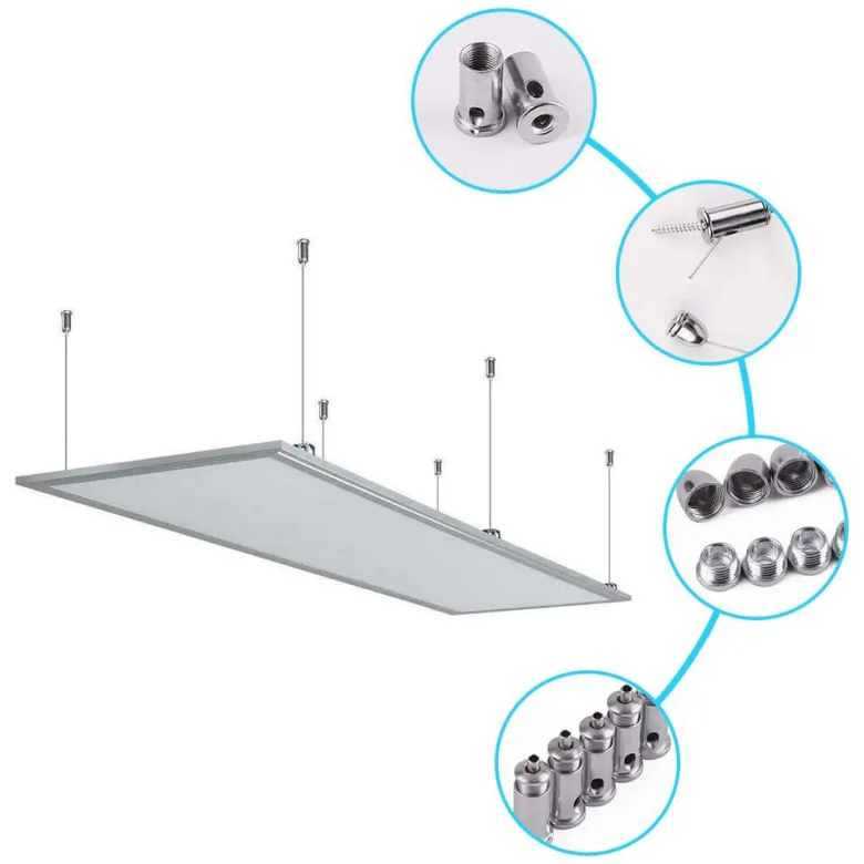 Set de 4 cables de suspensión para instalación de panel led 1m