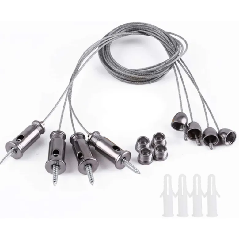 Set de 4 cables de suspensión para instalación de panel led 1m