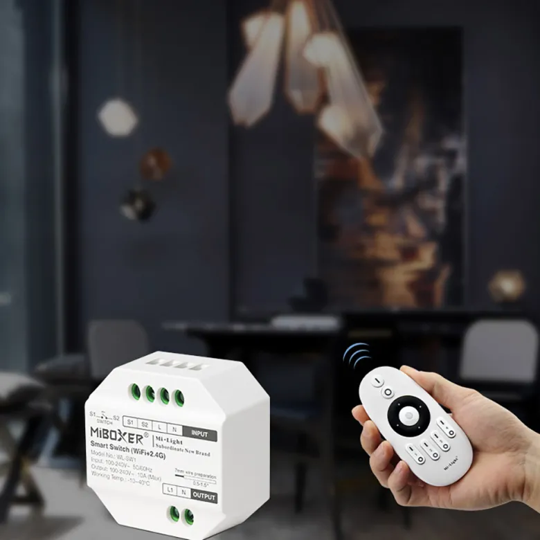 Smart Switch WiFi + 2.4G , AC100-240V, 10A, Alexa / Google Home