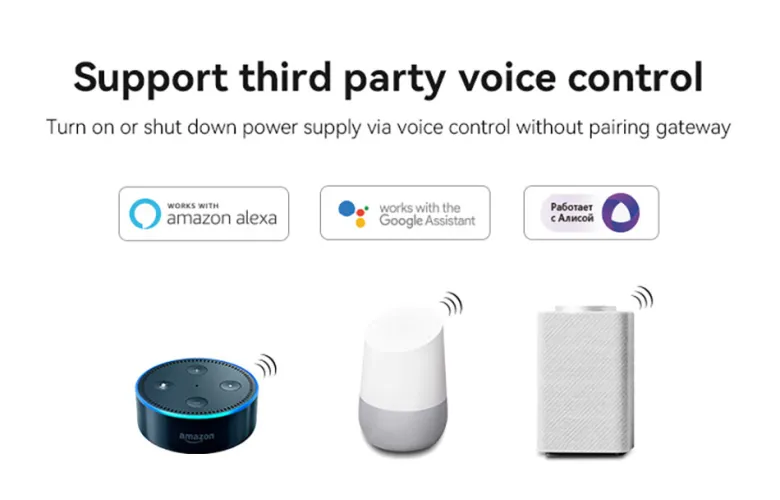 Smart Switch WiFi + 2.4G , AC100-240V, 10A, Alexa / Google Home