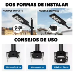 Soporte curvo 100cm para farola 58mm para poste o pared