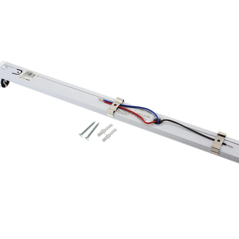 Soporte para Tubo LED T8 de 60 cm. Conexión uno o dos Laterales