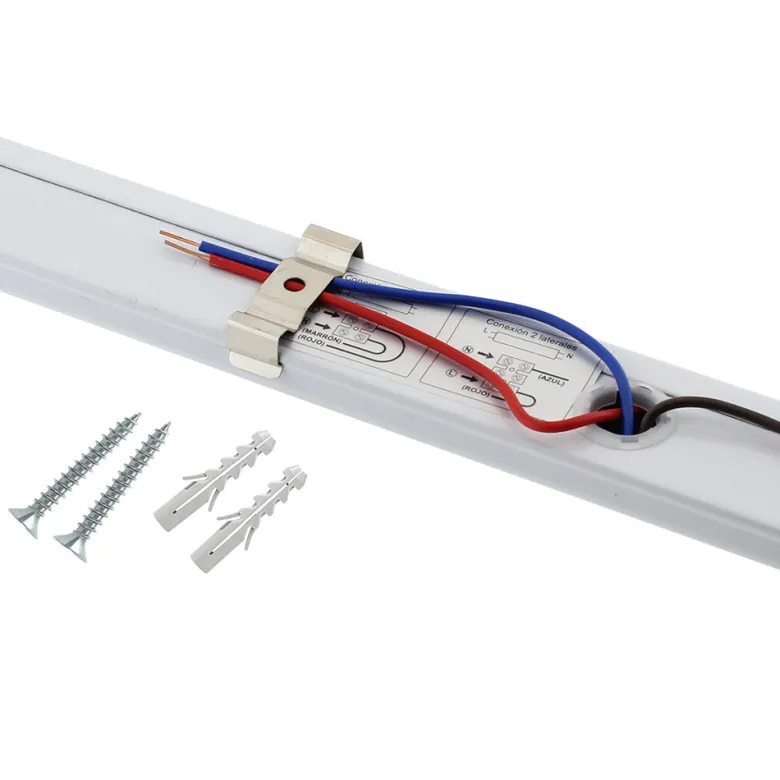 Soporte para Tubo LED T8 de 150 cm. Conexión uno o dos Laterales