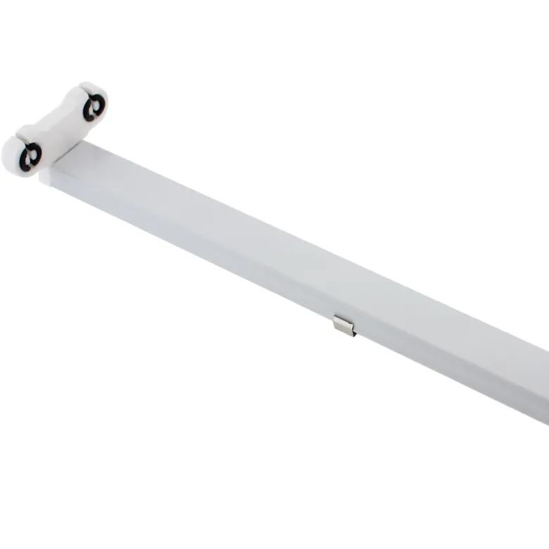 Soporte para 2 Tubos LED T8 de 60 cm. Conexión uno o dos Laterales