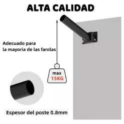 Soporte recto 49cm para farola 58mm para poste o pared