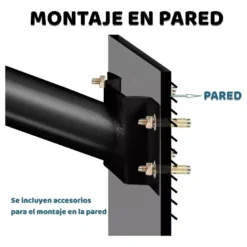 Soporte recto 49cm para farola 58mm para poste o pared