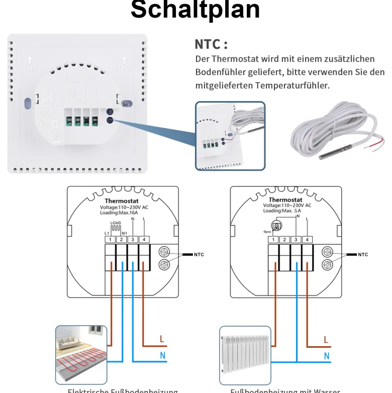 Termostato digital WiFi + ZigBee KOOB blanco