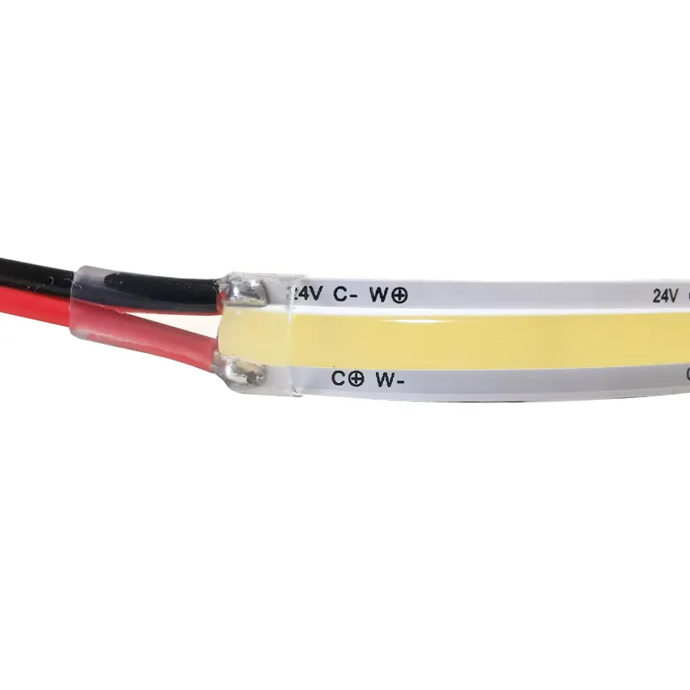 Tira LED Blanco Dual CCT COB, DC24V, 5m (608 Led/m), 70W, 2 cables, IP20