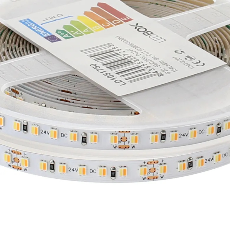 Tira LED Blanco Dual SMD3838, DC24V, 5m (154 Led/m), 75W, CRI>90,IP65