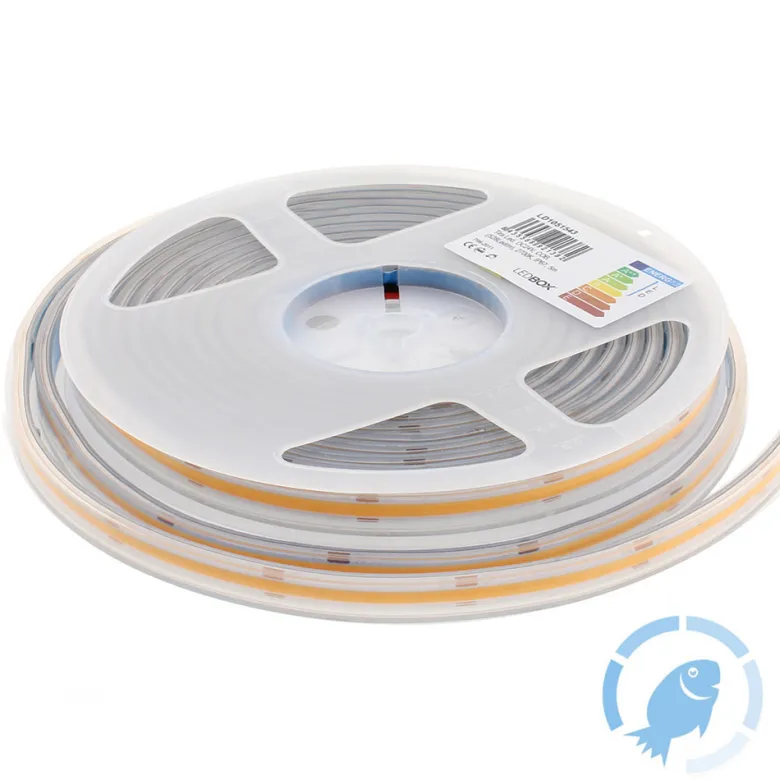 Tira LED Monocolor COB, DC24V, 5m (512Led/m), 60W, IP66, Pescaderías