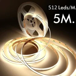 Tira LED Monocolor COB, DC24V, 5m (512Led/m), 60W, IP66, Carnes y frutas