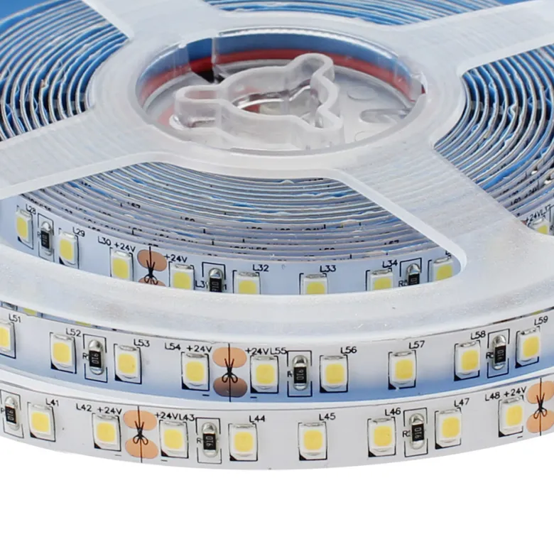 Tira LED Monocolor SMD2835, ChipLed Samsung, DC24V, 5m (120Led/m), 100W, IP65