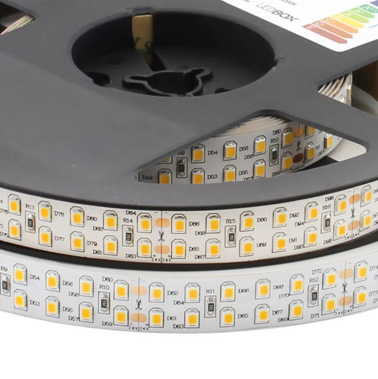 Tira LED Monocolor SMD2835, ChipLed Samsung, DC24V, 5m (240Led/m), 2 filas, 175W, IP20