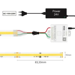 Tira LED Monocolor SPI WS2811 COB, DC24V, 5m (360Led/m), 55W, IP20