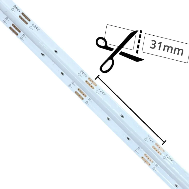 Tira LED RGB COB, DC24V, 5m (768Led/m), 75W, IP20