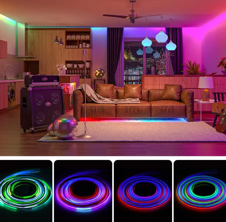 Tira LED RGB SPI WS2811 COB, DC24V, 5m (720Led/m), 95W, IP20