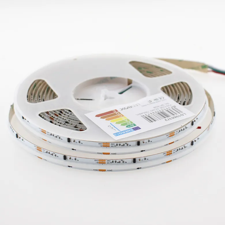 Tira LED RGB SPI WS2811 COB, DC24V, 5m (720Led/m), 95W, IP20