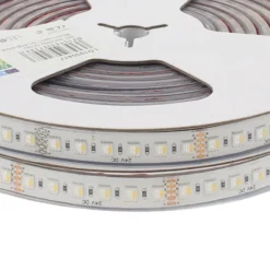 Tira LED SMD5050, RGB+W, DC24V, 5m (96Led/m 4 en 1), 115W, IP67, 3oZ