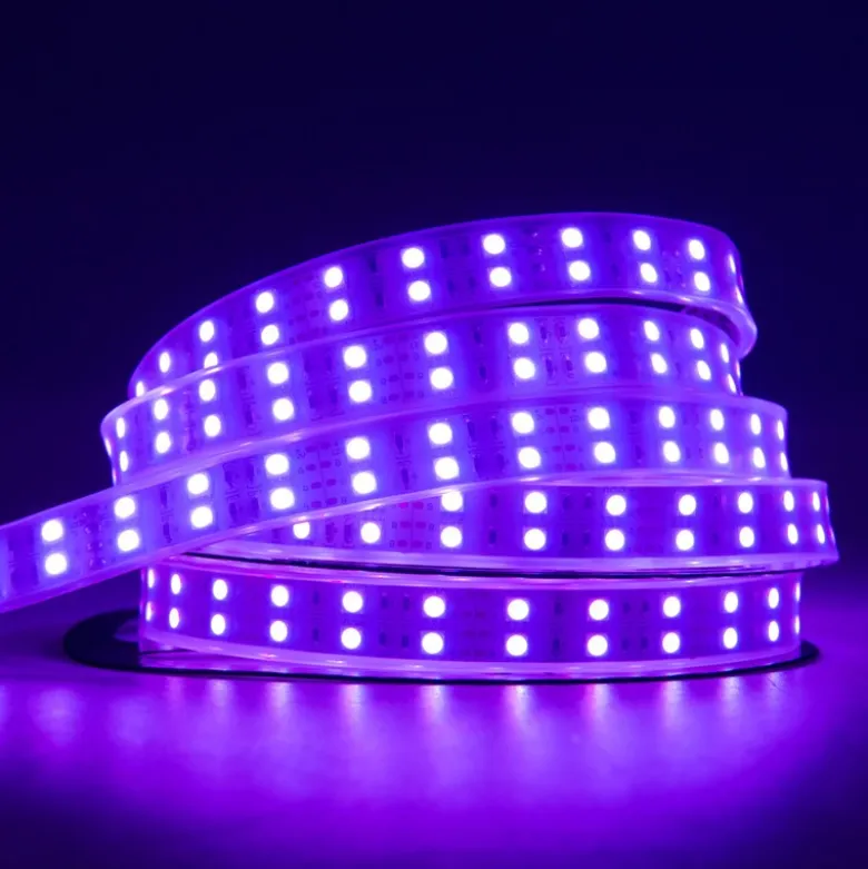 Tira LED UV Ultravioleta SMD5050, DC24V, 5m (120 Led/m) - IP67