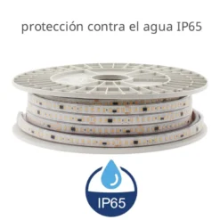 Tira LED 220V Bridgelux SMD2835, 140Led/m, 20W/m, 2800lm/m, Triac regulable, corte 10cm, 1 metro. Silicona