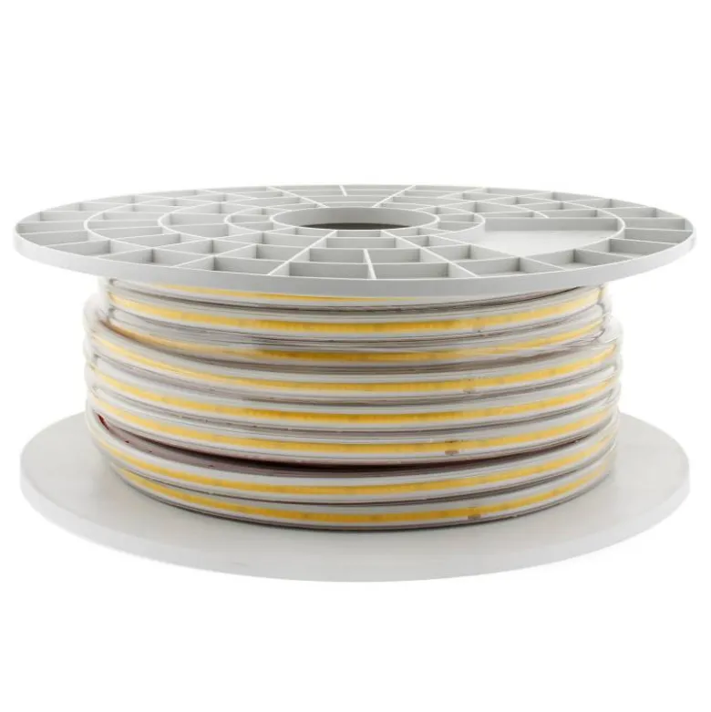 Tira LED 220V COB, 288Led/m, 10W/m, carrete 50 metros con conectores rápidos, 50cm corte