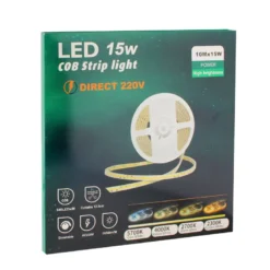 Tira LED 220V COB, 560Led/m, 16W/m, 10cm corte, 10 metros. Regulable Triac. Silicona