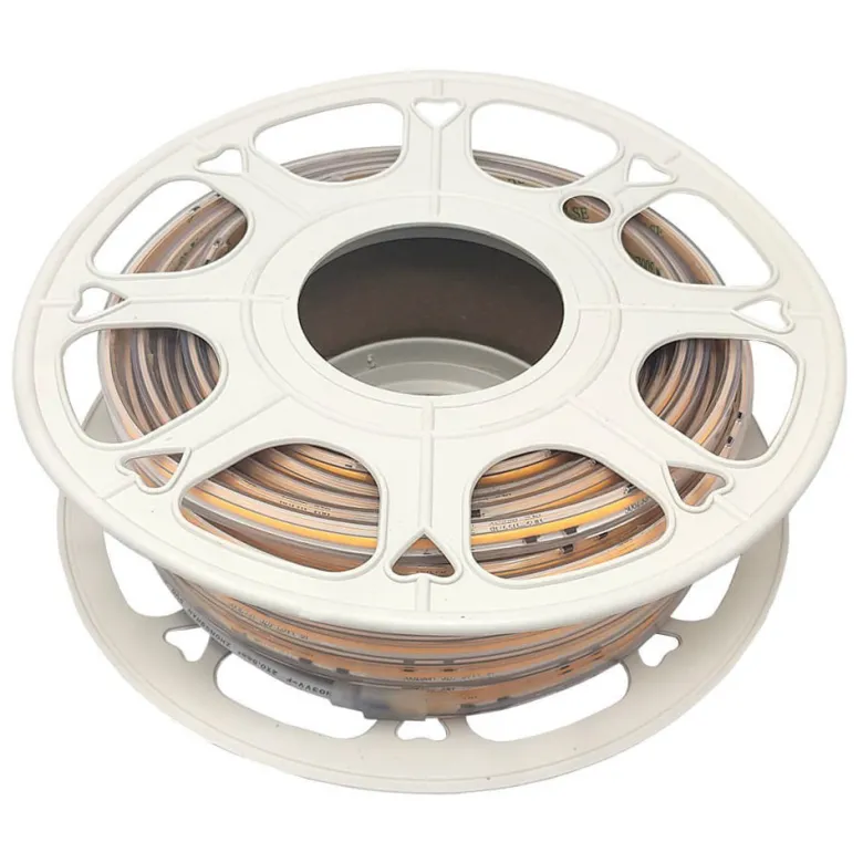 Tira LED 220V COB, 320Led/m, 12W/m, 25cm corte, 1 metro. Regulable Triac. Silicona